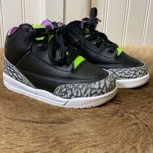 Jordan 3 Sneakers Black Green Purple